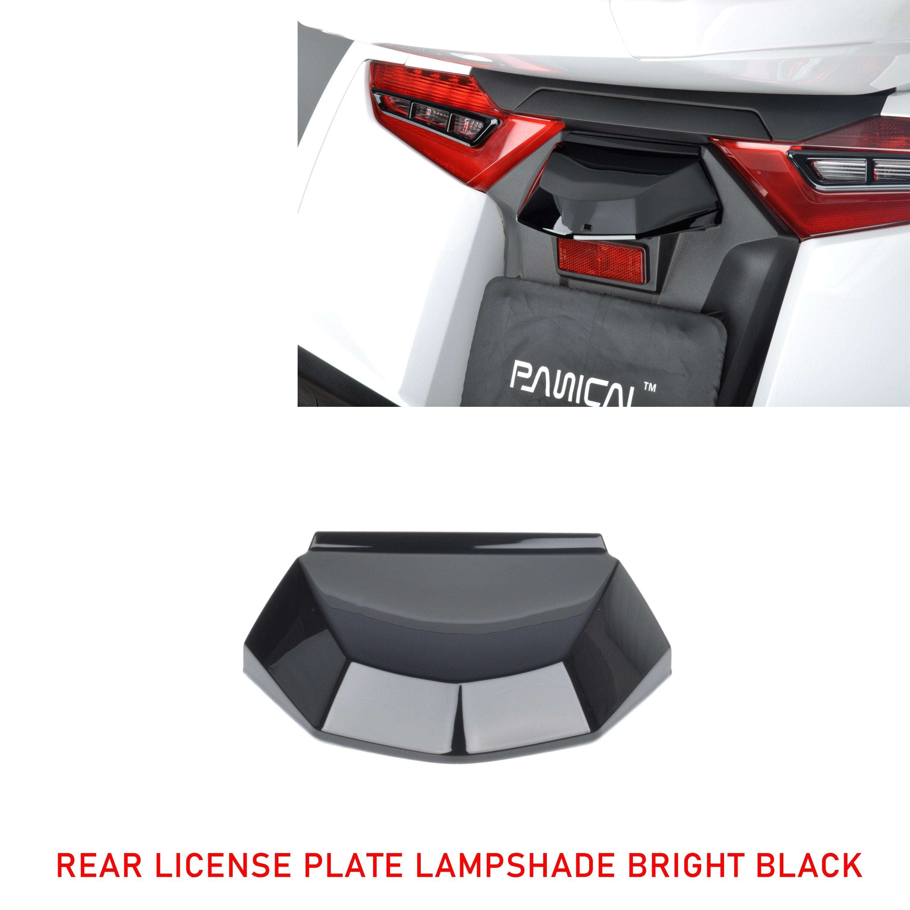 For Honda Goldwing GL1800 F6B 2018-2023 Motorcycle Accessories Rear License Plate Light Decoration Protective Cover Bright Black