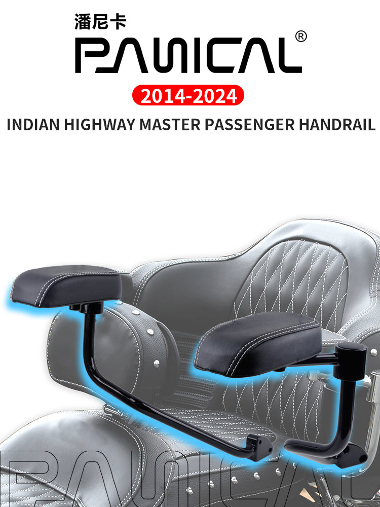For INDIAN Roadmaster INDAN pursuit passenger armrest is blackPanical Pursuit passenger armrest for2014-2024 Indian Highway Mater passenger Handrail BLACK and Brown