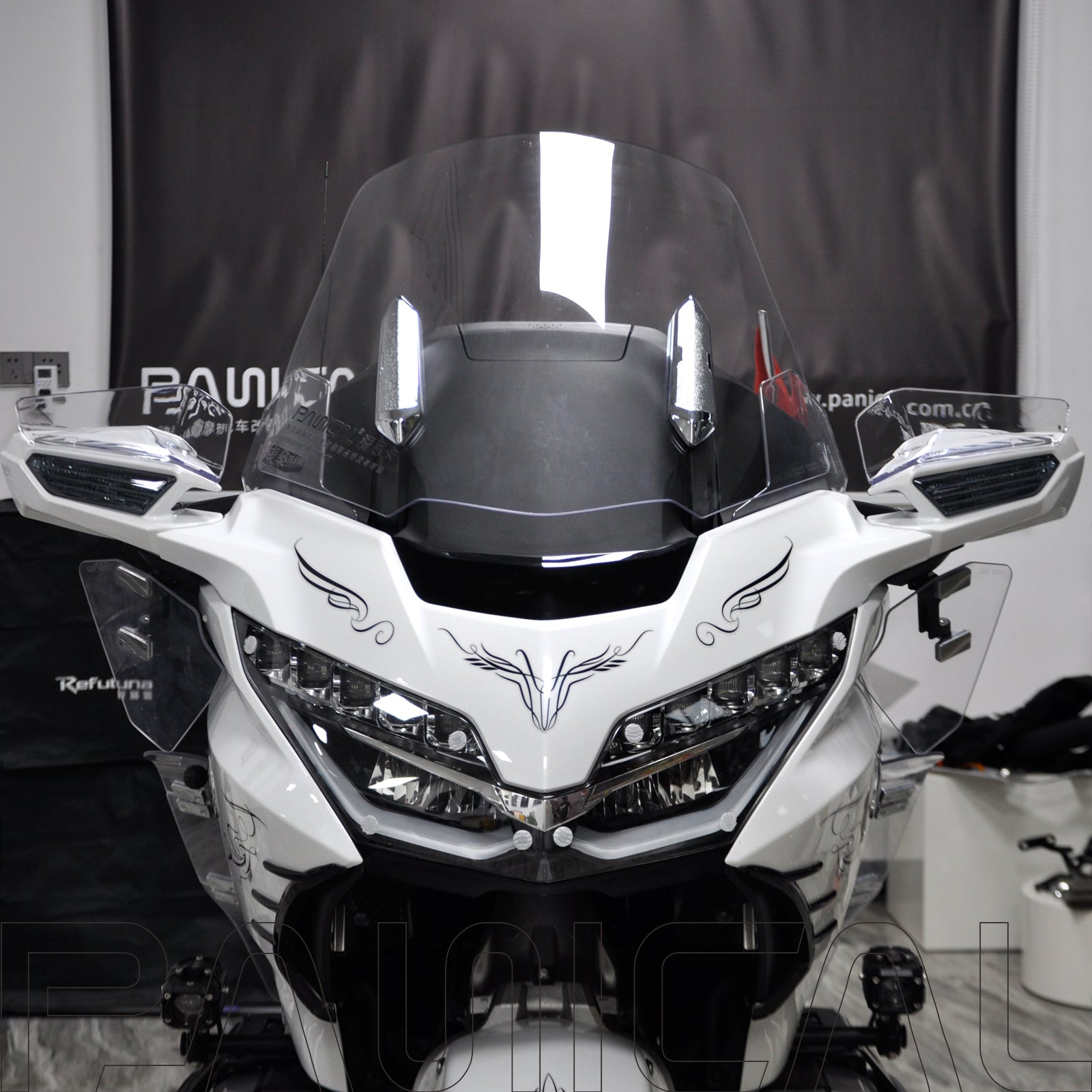 Panical For GoldWing 2018-2025 Rear View Top Upper Wind Mirror Windshield Rearview mirror spoiler Air deflector