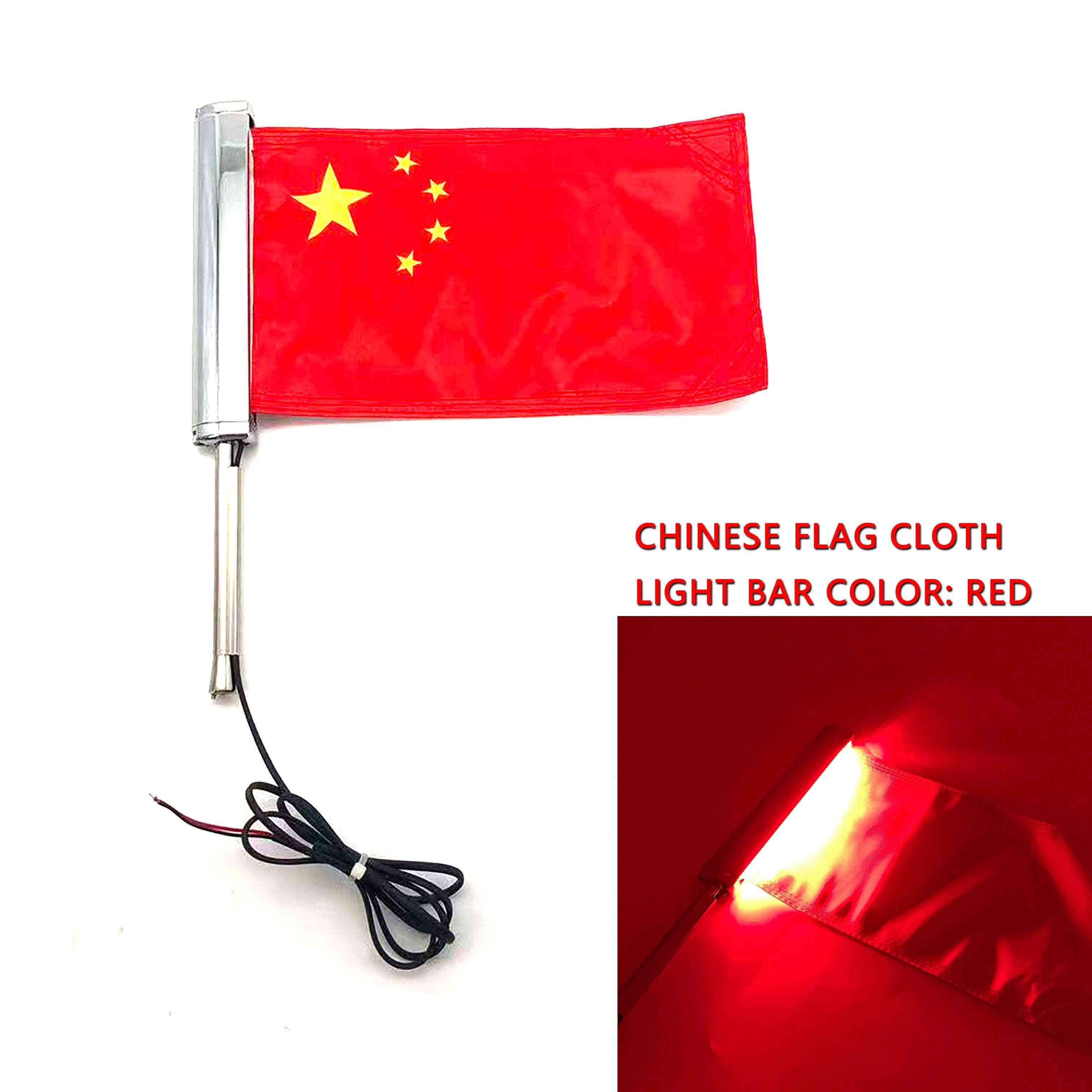 Flagpole Set LED Universal Round Column Antenna For HONDA GOLD WING 1500 1800 BMW Harley Glide Yamaha Indian Motorcycle 15mm
