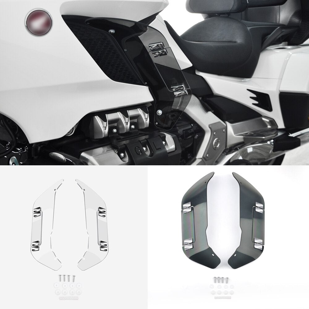 Smoke Gray Adjustable Air Deflector Windshield Leg Guards Fairings for Honda Goldwing GL1800 GL1800B F6B 2018-2023 PC Nondestructive iInstallation