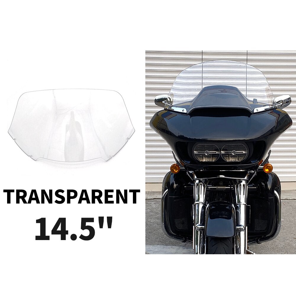 Windscreen Windshield For Harley Double Light Road Gliding Dark Gray Transparent Wind Shield Screen Exterior Parts 2015-2023 PC