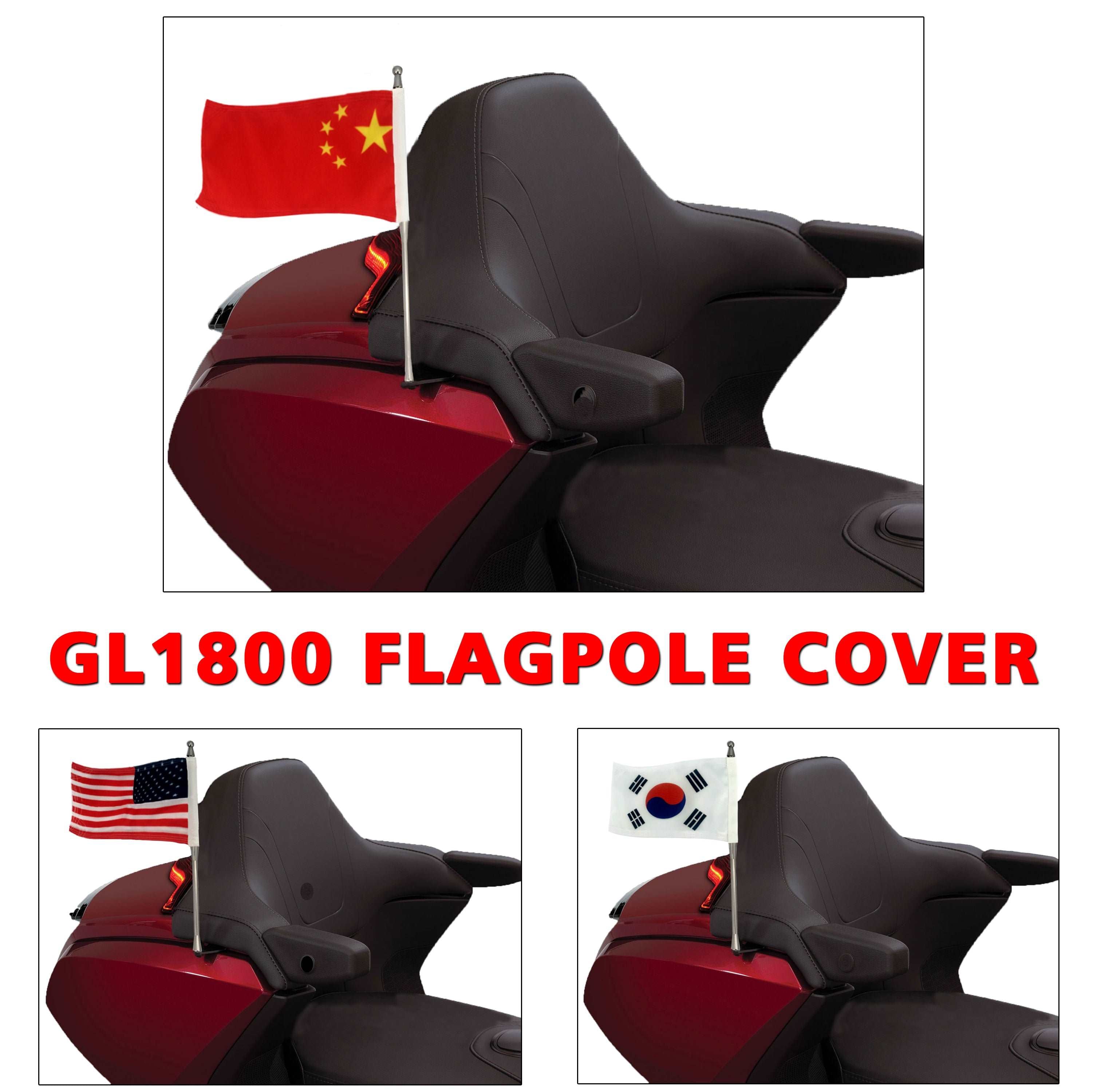 Motorcycle Accessories Flag Set  For Honda Gold Wing 1800 GL1800 Flagpole Set 2018-2020 China United States South Korea Pirate UK L