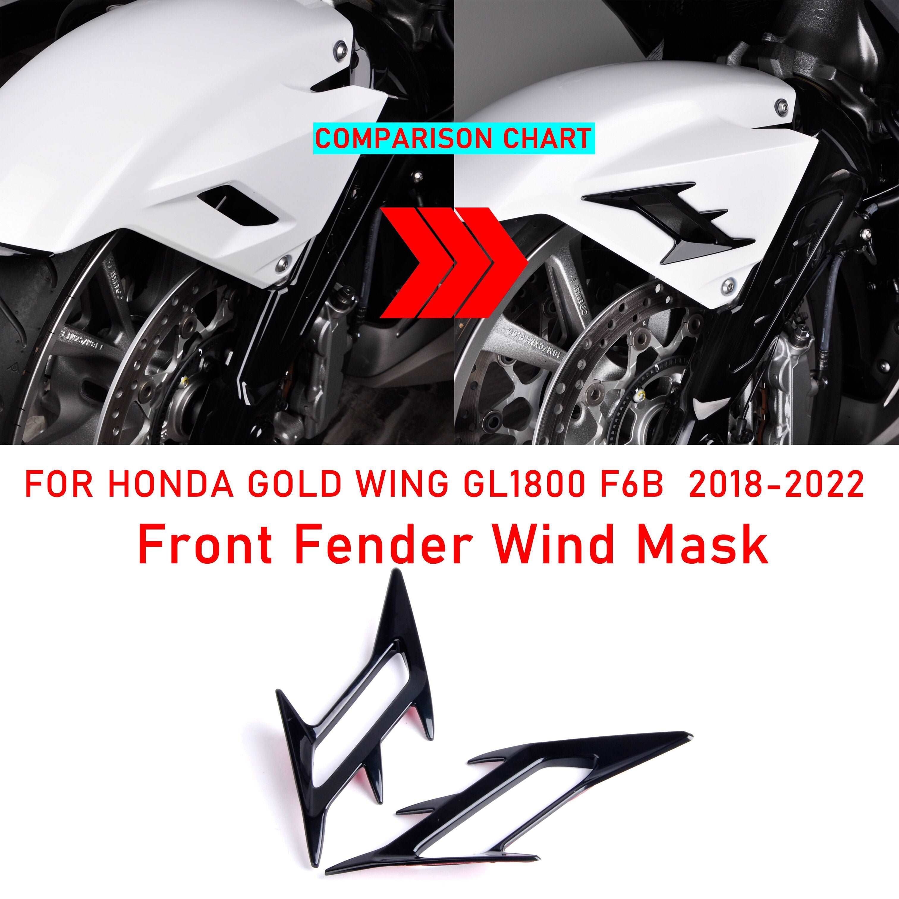 2018-2023 For Honda Goldwing GL1800 F6B Motorcycle Fairing Front Fender Accent Trim Air Intake Vent Cover Cap Decal Decoration