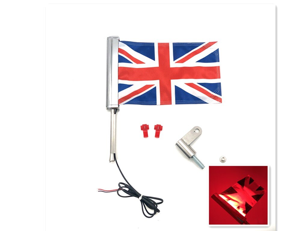 For Harley-Davidson Street Glide Road Flag Set 2014-2023 Motorcycle LED Lights With Flagpole Bracket Chrome Plated  R