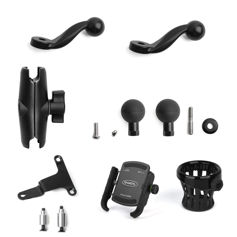 Panical Passenger Trunk Luggage Rack Cup Holder Phone Holder Extension Bracket Bar For Honda Gold Wing GL1800 2018-2025 Black