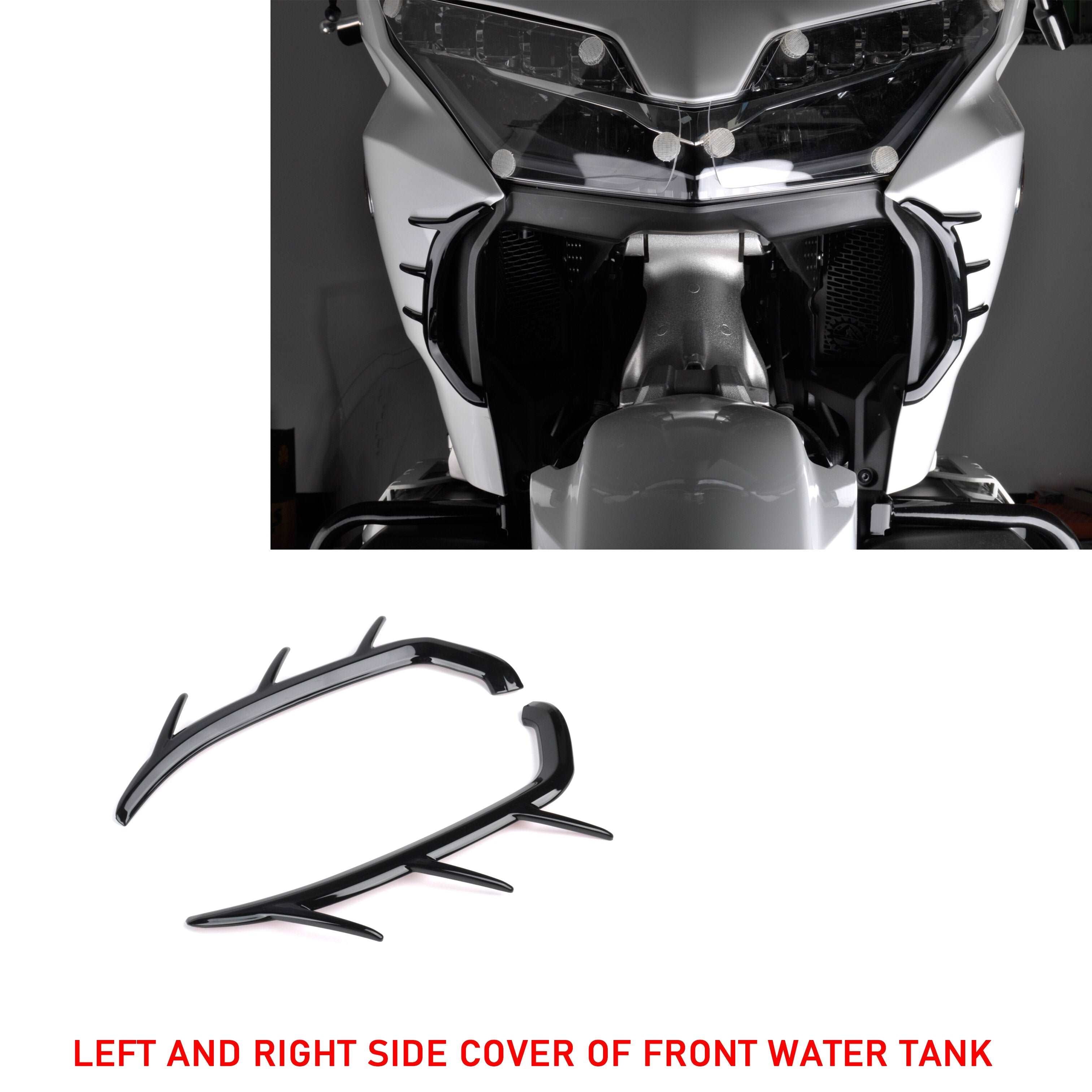 Motorcycle Front Vertical Vent Trim Kit Bright Black Plating ABS For Honda Gold Wing 1800 GL1800 GL1800B F6B 2018-2023