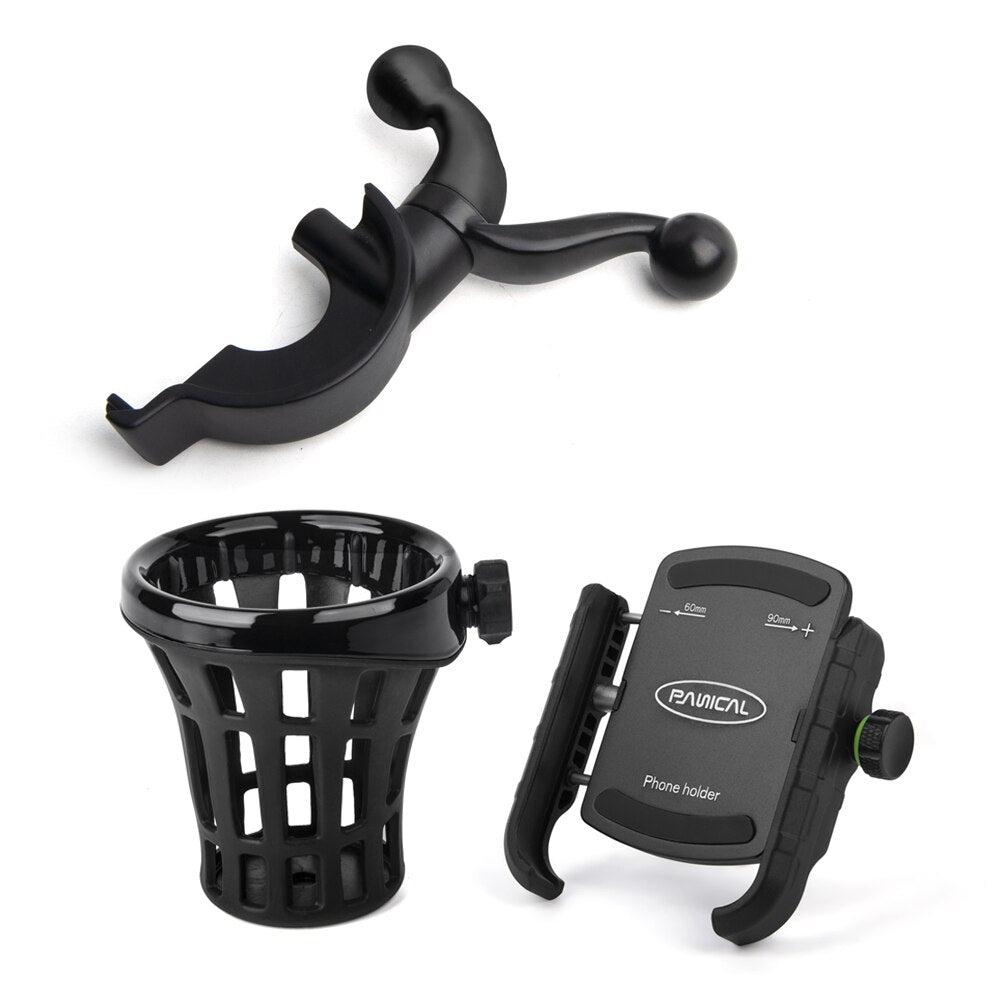 Motorcycle Phone GPS Water Cup Holder Bracket Mount Support Frame Double Head For Honda Gold Wing GL1800 F6B Tour DCT 2018-2023