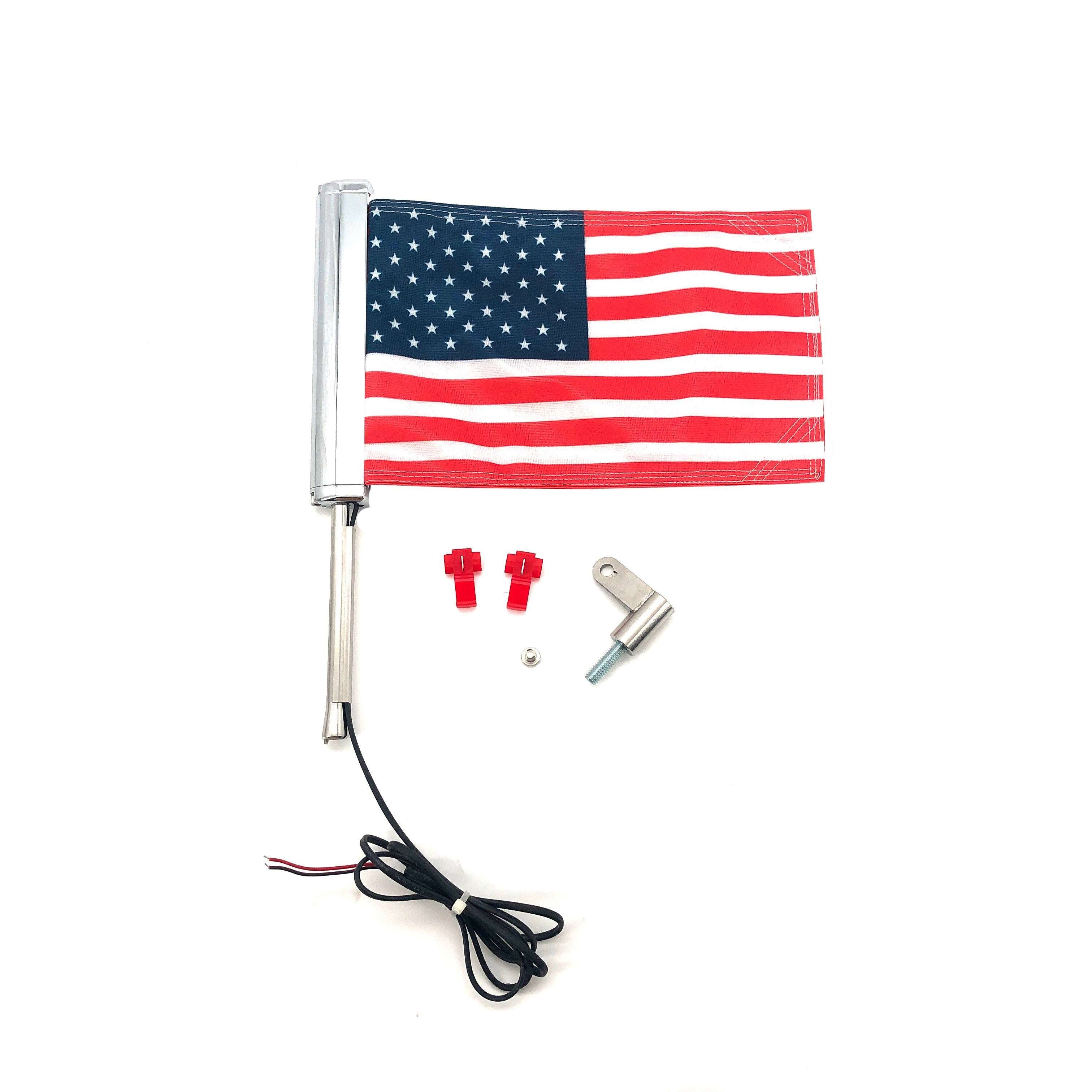 Motorcycle Rear Side Luggage Pole Mount Flag For Harley-Davidson Street Glide Sportsman 883 Series CH MG YG HG HD 2014-2023 L