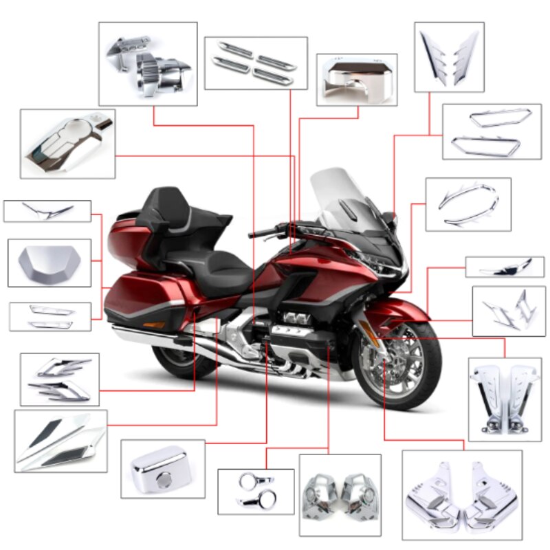 PANICAL Motorcycle Chrome Fairing For Honda GL1800 Goldwing 1800 F6B Trim Parts 2018-2023 Decoration ABS