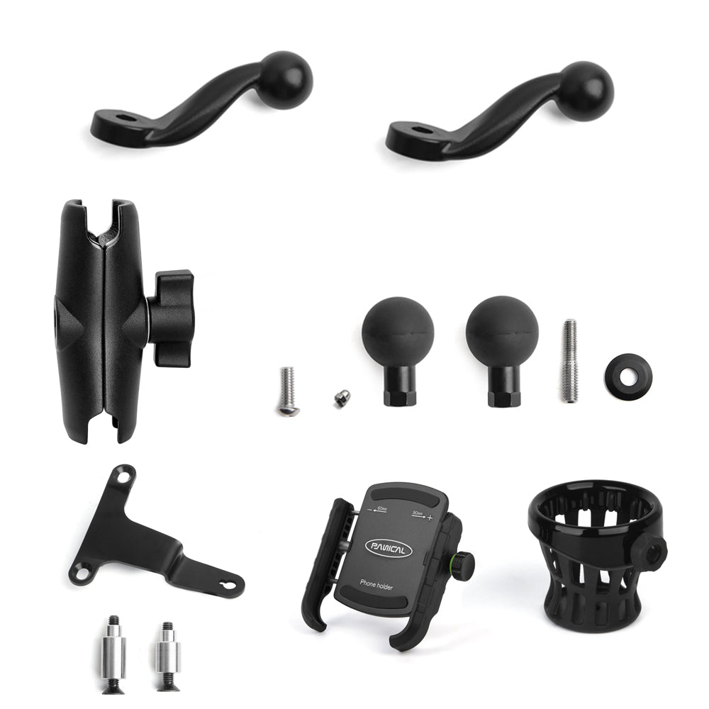 Panical Passenger Trunk Luggage Rack Cup Holder Phone Holder Extension Bracket Bar For Honda Gold Wing GL1800 2018-2025 Black